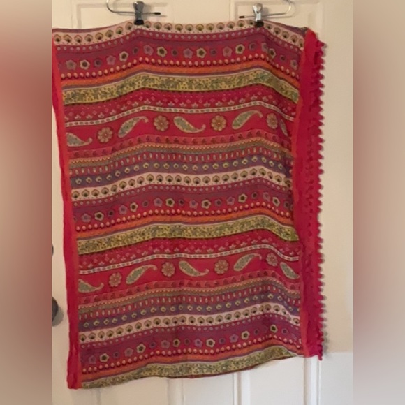 Vera Bradley Paisley Floral Pom Infinity Scaef - Picture 2 of 8